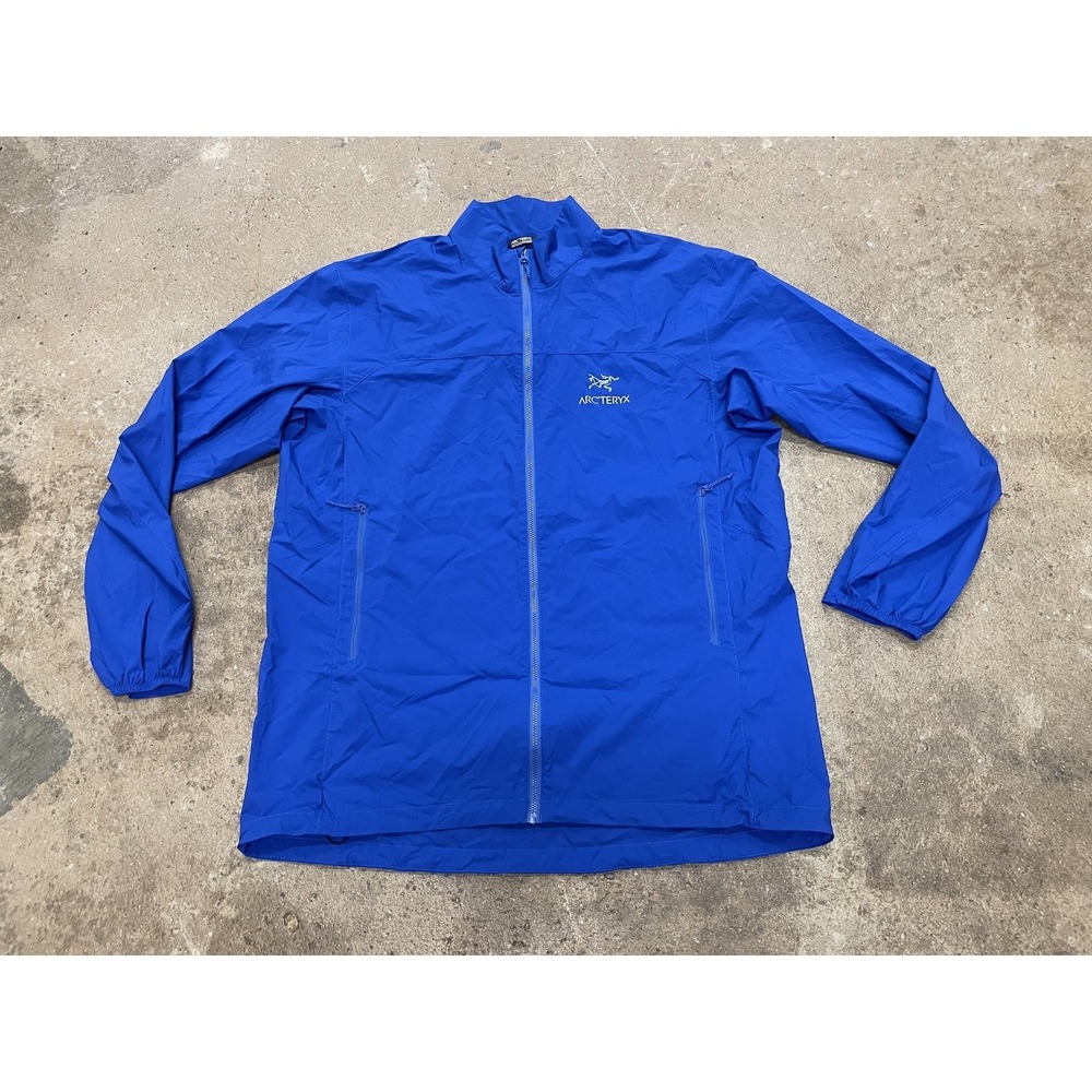 Arc'teryx Squamish Jacket‎ Mens XL Blue Nylon Windbreaker Full Zip Hiking Trail